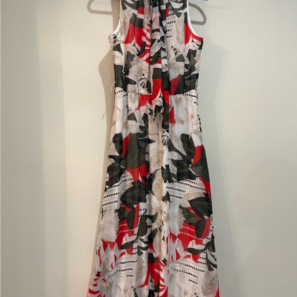 Calvin Klein Red and Black Halter Maxi Sundress